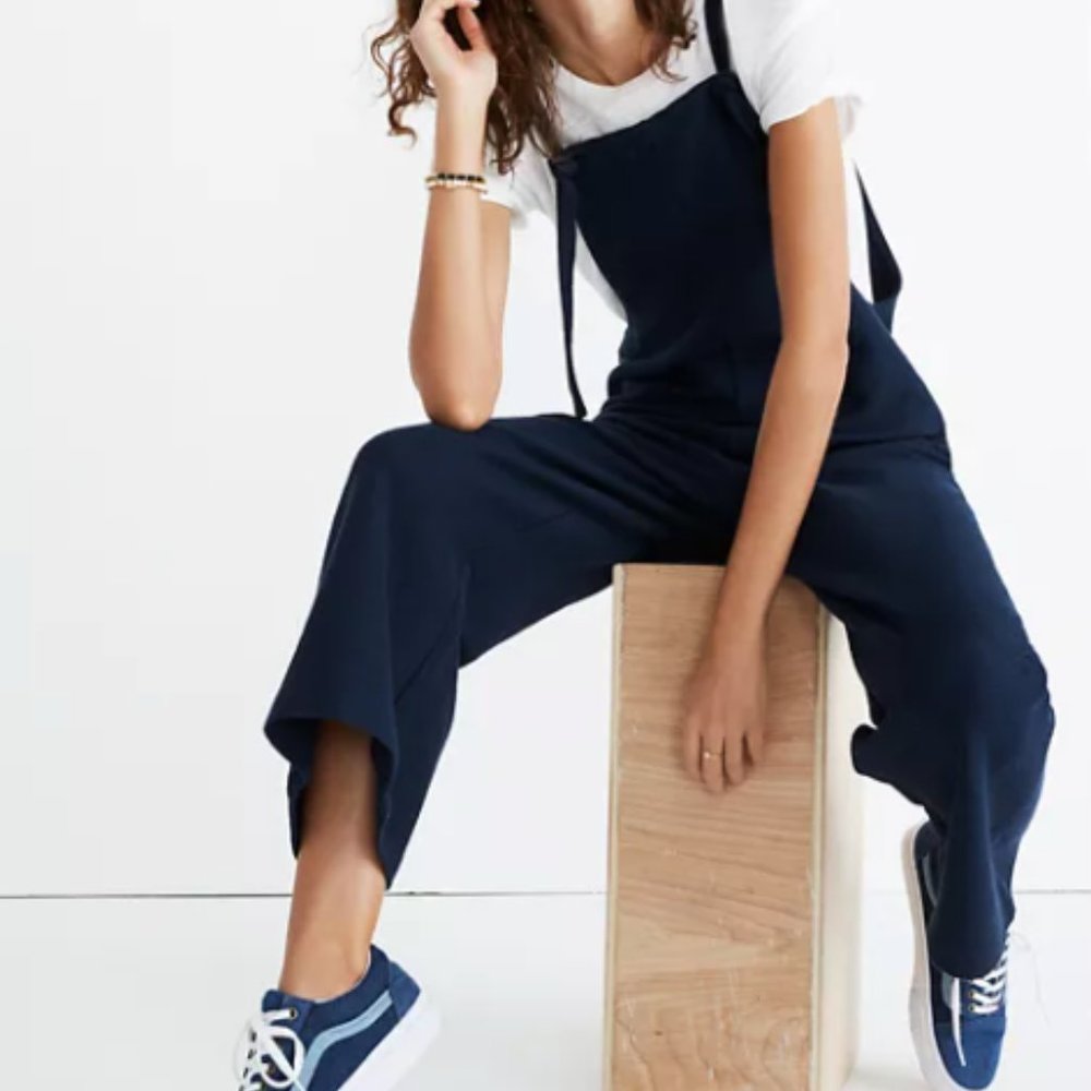 Madewell Texture and Thread Tie Strap Overalls